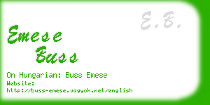 emese buss business card
